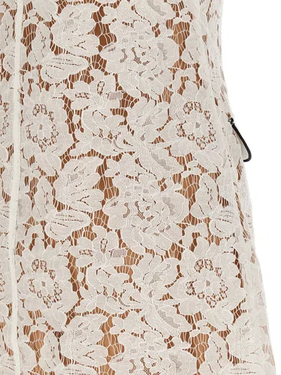 Self-portrait Delicate Lace Dress With Structured Pockets In White