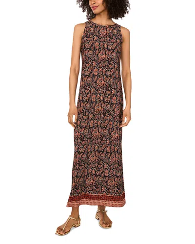 Vince Camuto Printed Sleeveless Jersey Maxi Dress In Brown
