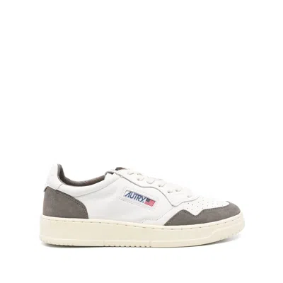 Autry Low Sneaker With Contrast Panels And Perforated Detailing In White