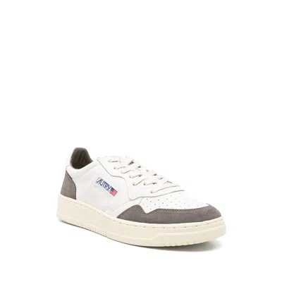 Autry Low Sneaker With Contrast Panels And Perforated Detailing In White