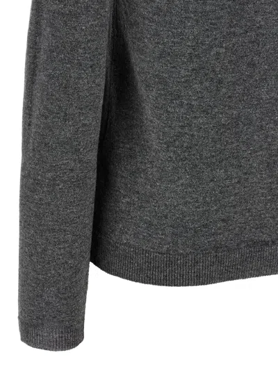 Marni Virgin Wool Cardigan With Contrasting Collar In Gray