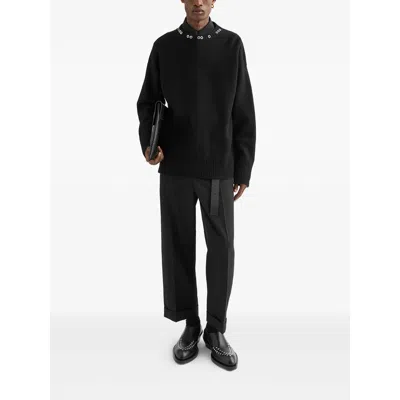 Jil Sander Crewneck Jumper With Stud Application