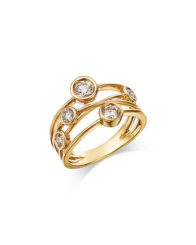 Bloomingdale's Fine Collection Diamond Bezel Multirow Crossover Ring In 14k Yellow Gold, 0.76 Ct. T. W.