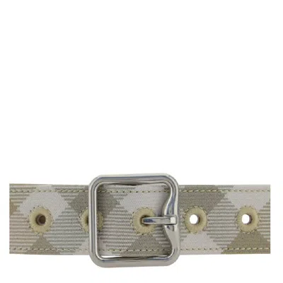 Burberry Checkered Pattern Belt In Neutral