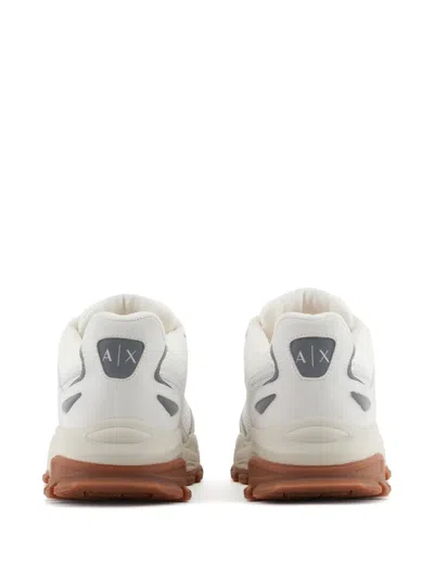 Armani Exchange Leather Sneakers In Neutral