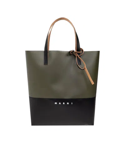 Marni Tribeca Colorblock Shoulder Bag In Black