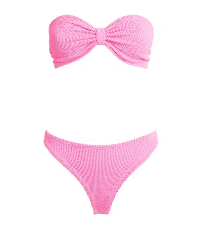 Hunza G 'tina' Pink Sleeveless Bikini With Rear Ruched Details