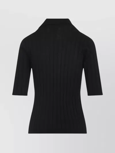 Fabiana Filippi Ribbed Virgin Wool Sweater In Black