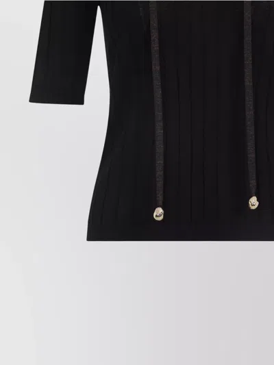 Fabiana Filippi Ribbed Virgin Wool Sweater In Black