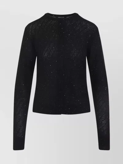 Fabiana Filippi Button-down Black Knit Sweater With Luxurious Blend