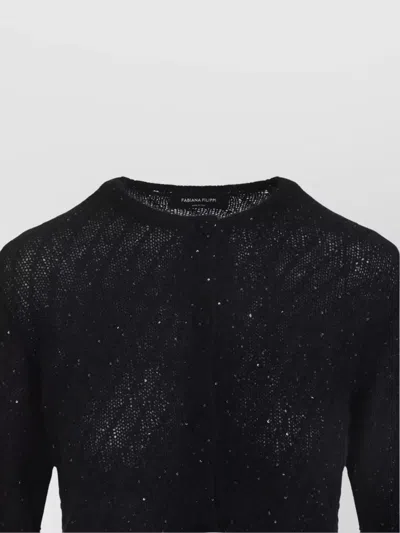 Fabiana Filippi Button-down Black Knit Sweater With Luxurious Blend