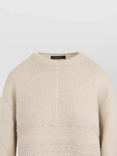 Fabiana Filippi Textured Neutral Knit Sweater Crafted In Multi