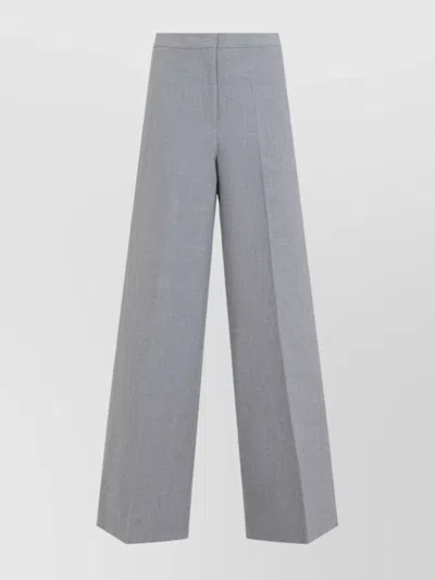 Fabiana Filippi Wide-leg Trousers With Clean Waistband And Subtle Pleats In Gray