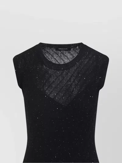 Fabiana Filippi Sleeveless A-line Evening Dress With Subtle Sparkle