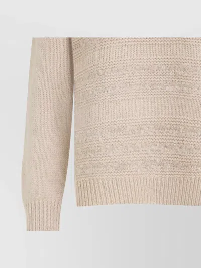Fabiana Filippi Textured Neutral Knit Sweater Crafted In Multi