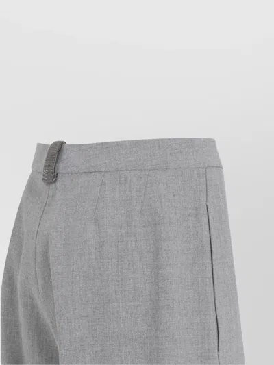 Fabiana Filippi Wide-leg Trousers With Clean Waistband And Subtle Pleats In Gray