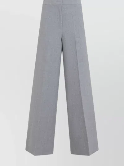 Fabiana Filippi Wide-leg Trousers With Clean Waistband And Subtle Pleats In Gray