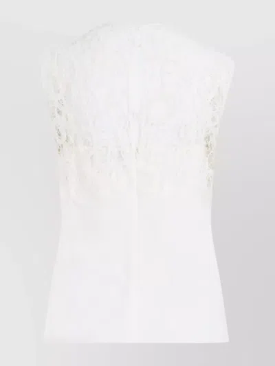Fabiana Filippi Silk Top Lace Insert In White