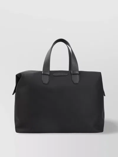 Brioni Structured Black Shoulder Bag With Durable Materials