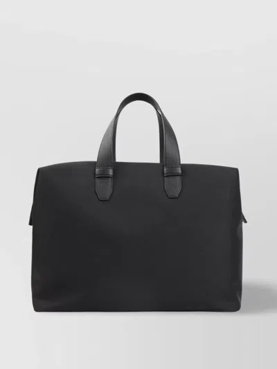 Brioni Structured Black Shoulder Bag With Durable Materials