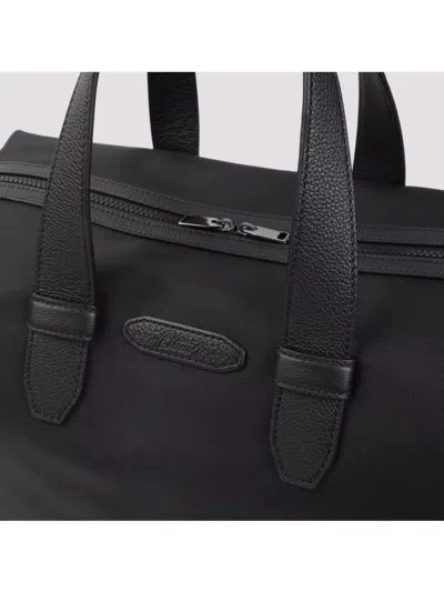 Brioni Structured Black Shoulder Bag With Durable Materials