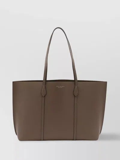 Tory Burch Large Perry Leather Tote Bag In Brown