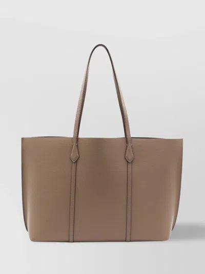 Tory Burch Large Perry Leather Tote Bag In Brown