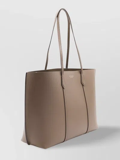Tory Burch Large Perry Leather Tote Bag In Brown