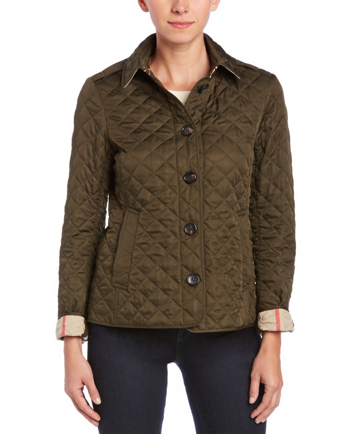 burberry green quilted jacket