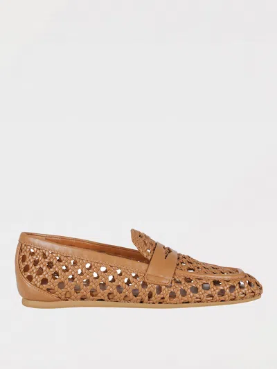 Stuart Weitzman Tea Woven Leather Loafers In Brown