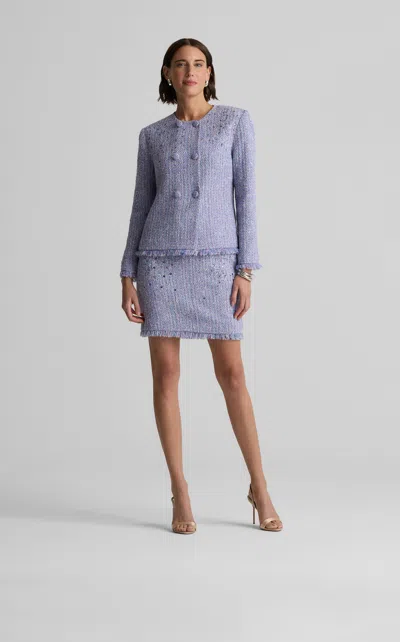 St John St. John Collection Sinclair Monroe Tweed Jacket In Purple