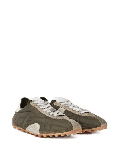 Maison Margiela Womens Khaki Sprinters Leather And Suede-trimmed Nylon Trainers Eur 37 / 4 Uk In Multi