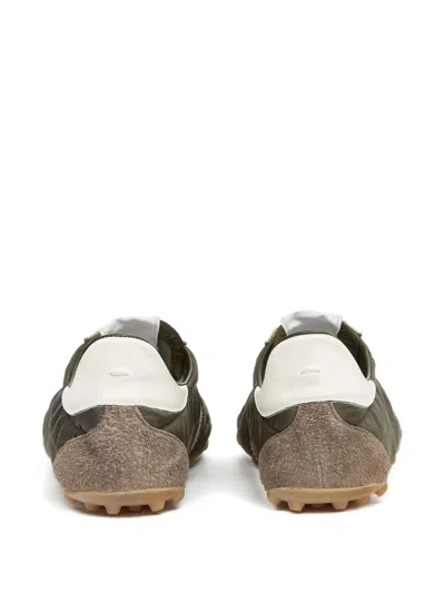 Maison Margiela Quilted-texture Sneakers With Rugged Sole And Suede Overlays In Green