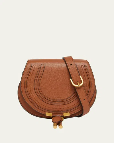 Chloé Small Marcie Leather Crossbody Bag In Tan