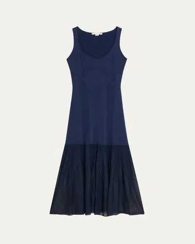 Jason Wu Collection Pleated Drop-waist Knit Midi Tank Dress