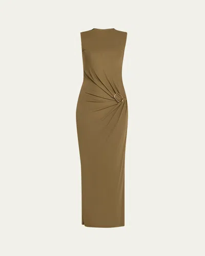 Roland Mouret Sleeveless Viscose Knit Maxi Dress With Buckle