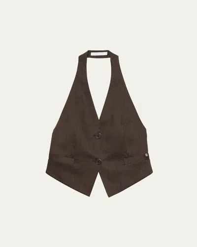 Helmut Lang Halter Linen-blend Vest