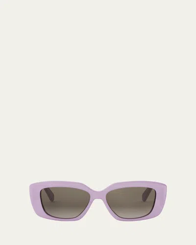 Celine Triomphe 55mm Rectangular Sunglasses In Purple
