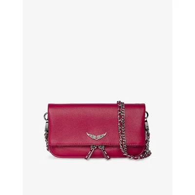 Zadig & Voltaire Womens Record Rock Nano Leather Clutch Bag In Black
