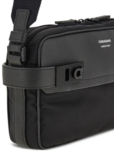 Ferragamo Modern Messenger Bag Adjustable Strap In Black