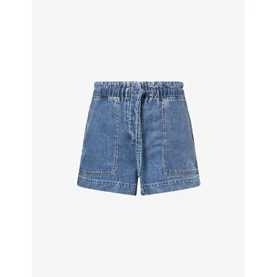 Rails Womens Classic Blue Foster Paper Bag-waist Denim Shorts