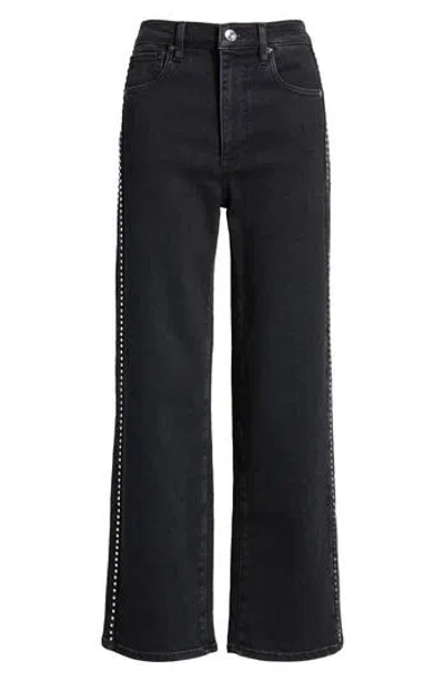 Frame The Pencil Crop High Waist Ankle Slim Straight Leg Jeans In Black