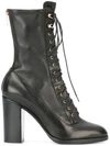 SERGIO ROSSI lace-up boots,RUBBER100%