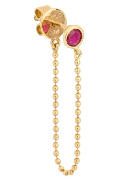 Meira T Ruby Chain Front/back Earrings