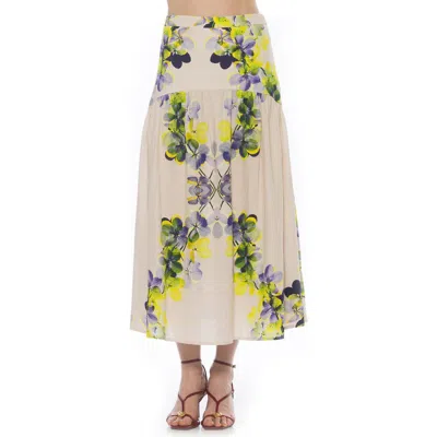 Alexia Admor Michel High Waist Shirred Midi Skirt In Multi