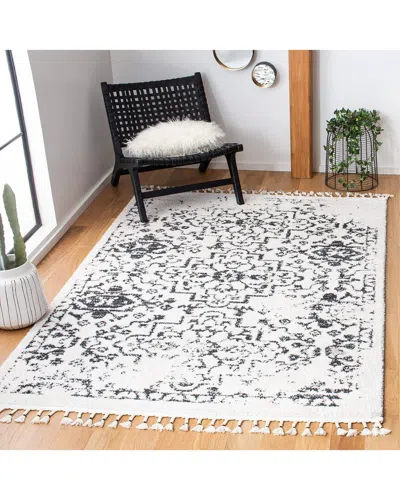 Safavieh Moroccan Tassel Shag Polyester & Polypropylene Rug In White