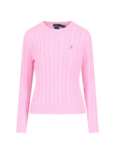 Polo Ralph Lauren Pink Cotton Sweater In Pink