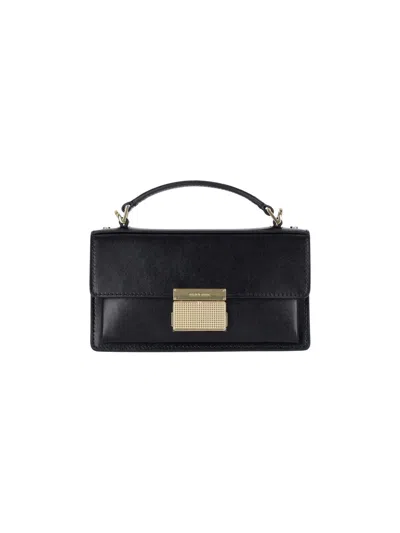 Golden Goose Venice Small Bag In Black Palmellate Leather And Gold Details