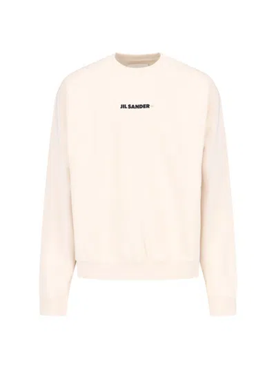 Jil Sander Cotton Crew-neck Sweatshirt In Neutral