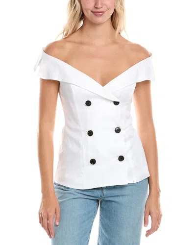 Bardot Eliora Off The Shoulder Linen Top In Orchid Wht